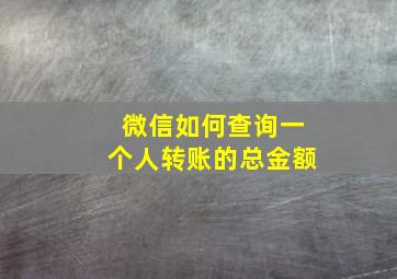 微信如何查询一个人转账的总金额