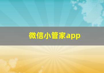 微信小管家app