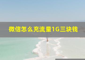 微信怎么充流量1G三块钱