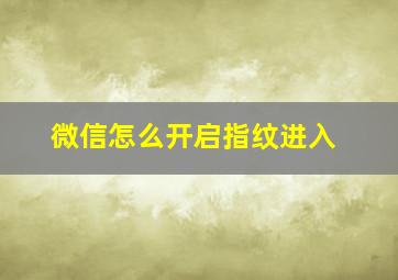 微信怎么开启指纹进入