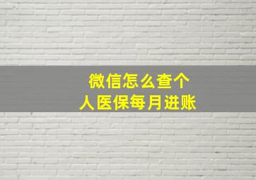 微信怎么查个人医保每月进账