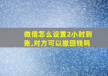 微信怎么设置2小时到账,对方可以撤回钱吗