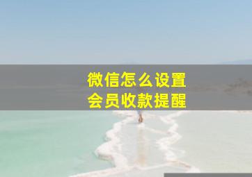 微信怎么设置会员收款提醒