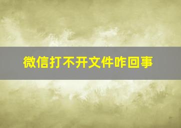 微信打不开文件咋回事