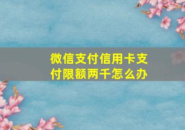 微信支付信用卡支付限额两千怎么办