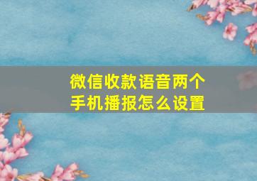 微信收款语音两个手机播报怎么设置