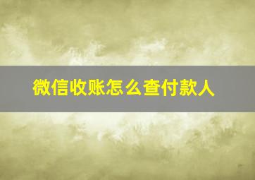 微信收账怎么查付款人