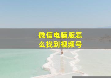 微信电脑版怎么找到视频号