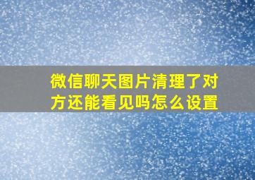 微信聊天图片清理了对方还能看见吗怎么设置