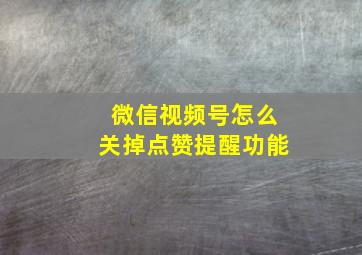 微信视频号怎么关掉点赞提醒功能