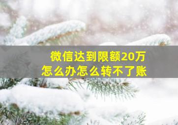 微信达到限额20万怎么办怎么转不了账