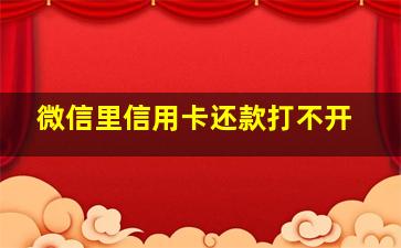 微信里信用卡还款打不开