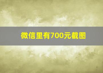 微信里有700元截图