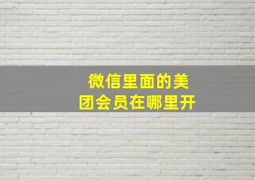 微信里面的美团会员在哪里开