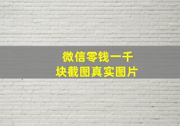 微信零钱一千块截图真实图片