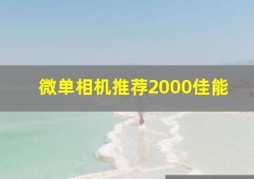 微单相机推荐2000佳能