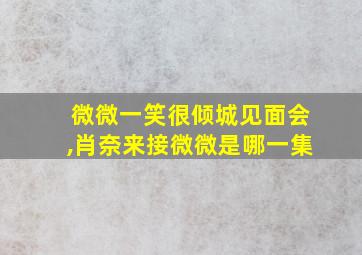 微微一笑很倾城见面会,肖奈来接微微是哪一集