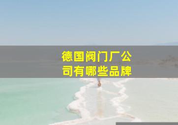 德国阀门厂公司有哪些品牌