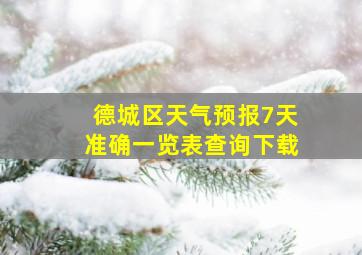 德城区天气预报7天准确一览表查询下载