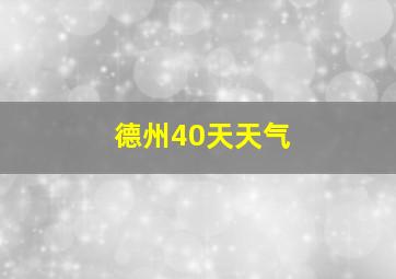 德州40天天气