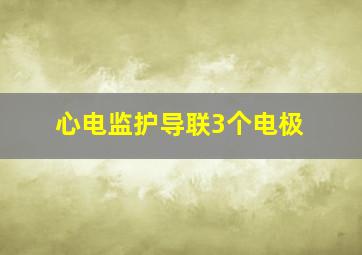 心电监护导联3个电极