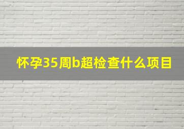 怀孕35周b超检查什么项目