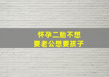 怀孕二胎不想要老公想要孩子