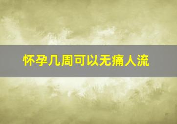 怀孕几周可以无痛人流