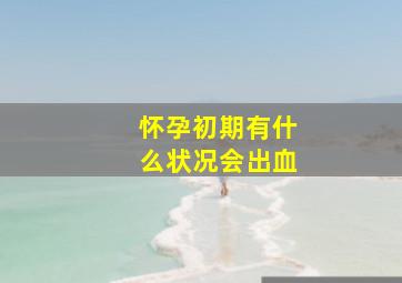 怀孕初期有什么状况会出血