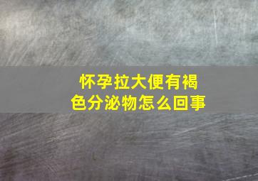 怀孕拉大便有褐色分泌物怎么回事