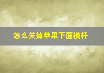 怎么关掉苹果下面横杆