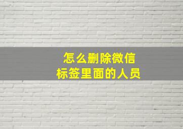 怎么删除微信标签里面的人员