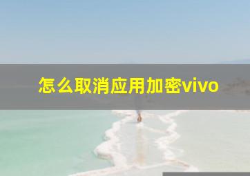 怎么取消应用加密vivo