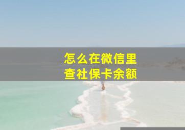 怎么在微信里查社保卡余额