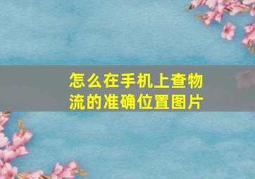 怎么在手机上查物流的准确位置图片