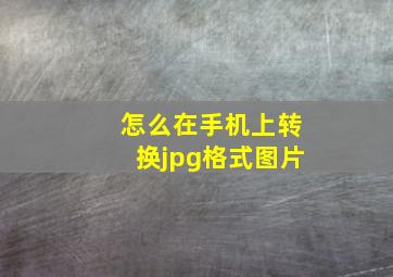 怎么在手机上转换jpg格式图片