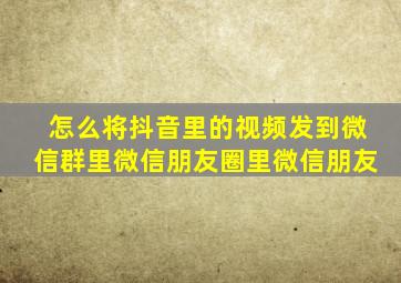 怎么将抖音里的视频发到微信群里微信朋友圈里微信朋友