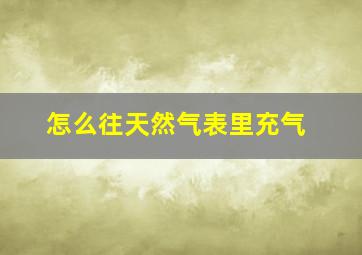 怎么往天然气表里充气