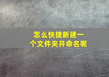 怎么快捷新建一个文件夹并命名呢