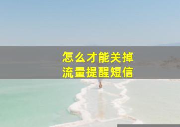 怎么才能关掉流量提醒短信