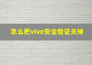 怎么把vivo安全验证关掉