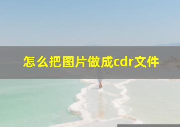 怎么把图片做成cdr文件