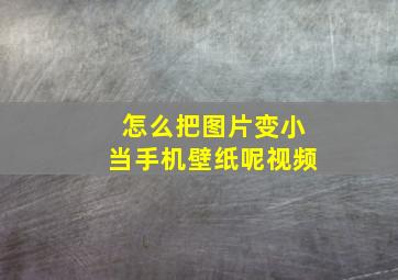 怎么把图片变小当手机壁纸呢视频