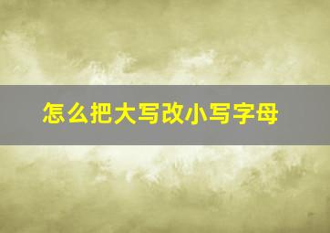 怎么把大写改小写字母