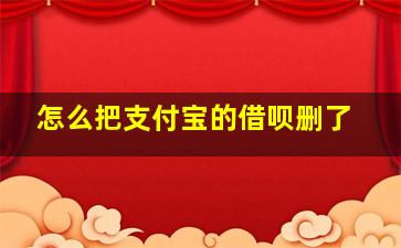 怎么把支付宝的借呗删了