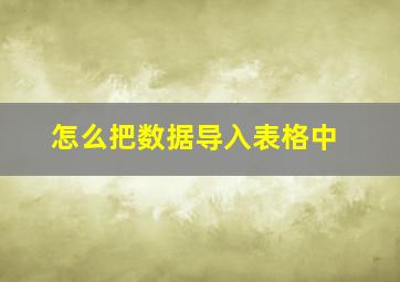 怎么把数据导入表格中