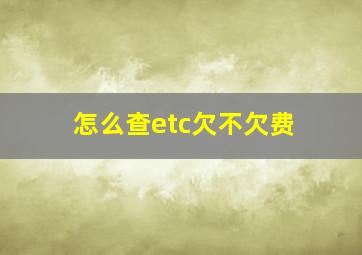 怎么查etc欠不欠费