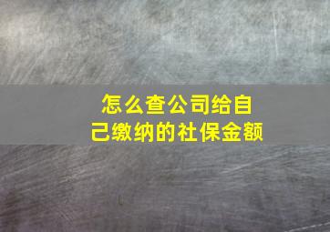 怎么查公司给自己缴纳的社保金额