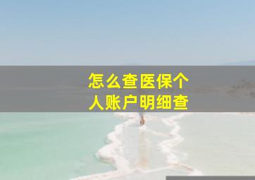 怎么查医保个人账户明细查