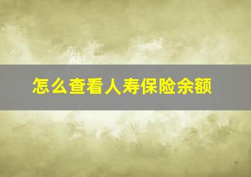 怎么查看人寿保险余额